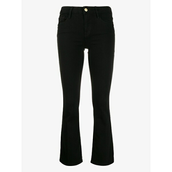 フレーム レディース デニムパンツ ボトムス Slim-fit cropped jeans Black