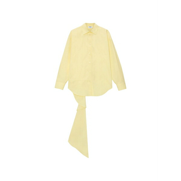 エムエスジイエム レディース プルオーバー トップス Asymmetric long-sleeve shirt Yellow