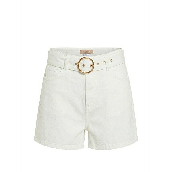 ツイン仕掛ける レディース 心地好いズボン下 ボトムス Belted shorts White