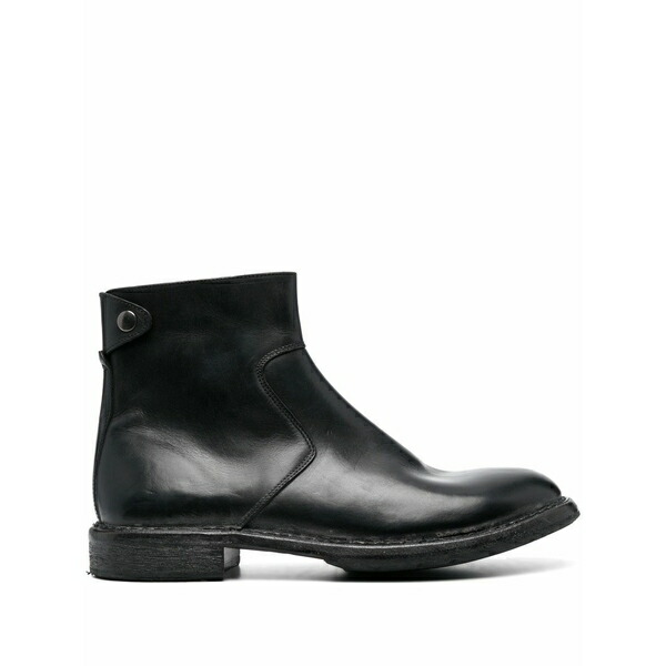 モマ メンズ ブーツ シューズ Leather ankle boots Black