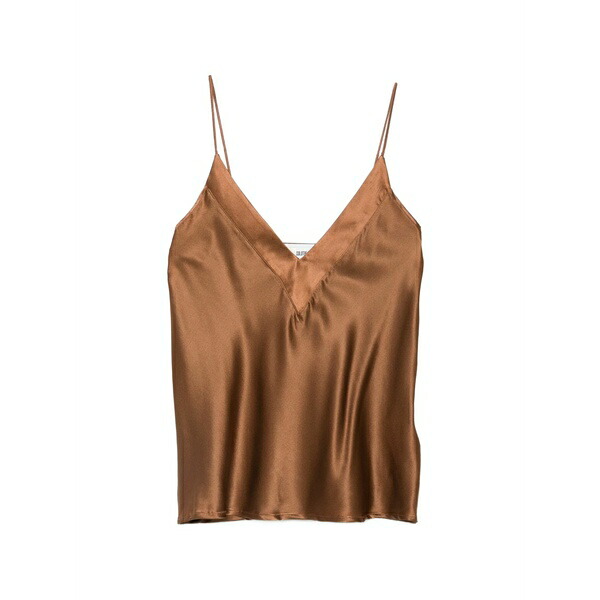 ソロトレ レディース カットソー トップス V-neck top Brown