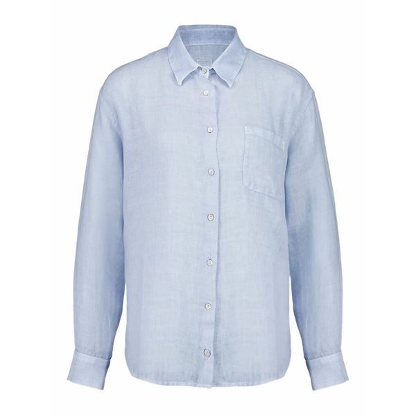 １２０％リノ レディース シャツ トップス Long-sleeve button-up shirt Blue｜asty