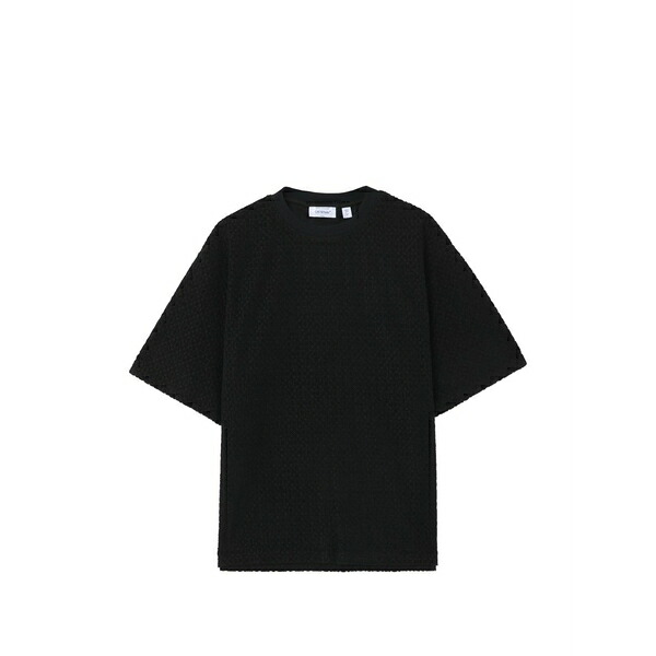 象牙色 メンズ プルオーバー トップス Logo-pattern terrycloth t-shirt Black