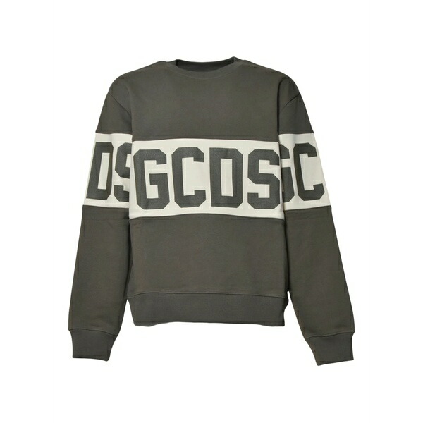 ジーシーディーエス メンズ パーカー・スウェットシャツ アウター Logo-print stripe sweatshirt Grey メンズファッション-トップス