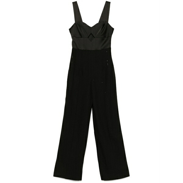 ツインセット レディース ワンピース トップス Sequin-pinstripe jumpsuit Black｜asty