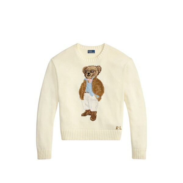 ラルフローレン レディース 編み物\u0026プルオーバー アウター Bear-embroidered sweater Neutrals