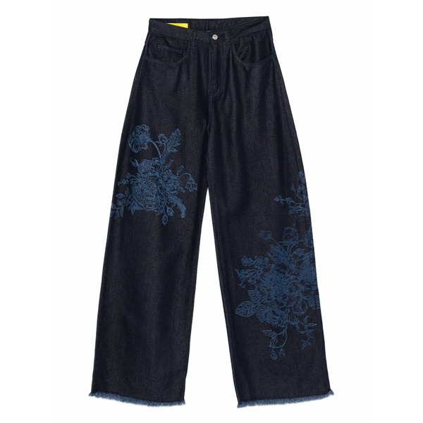 マルケス アルメイダ レディース ジーンズズボン下 ボトムス Flower-motif frayed jeans Blue