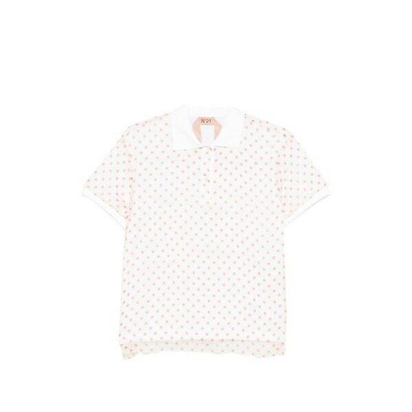 ヌメロ ヴェントゥーノ レディース スポーツシャツ トップス Polka dot polo shirt White