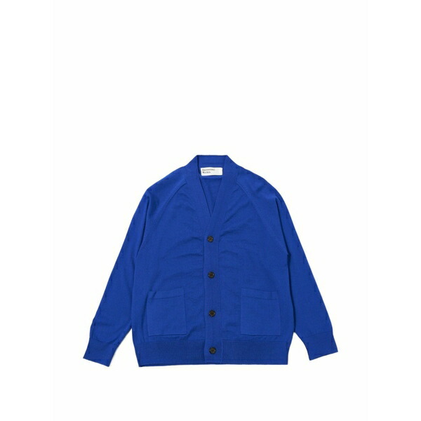 ユニバーサルワークス メンズ ジレー アウター Patch-pocket cardigan Blue