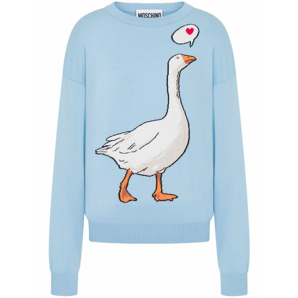 モスキーノ レディース 編み物\u0026スウェーター アウター Goose-motif sweater Blue