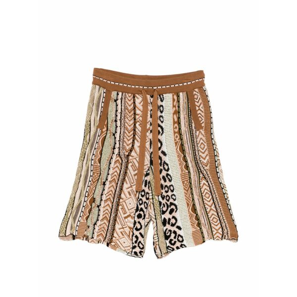 ラネウス メンズ カジュアルパンツ ボトムス Patterned drawstring shorts Neutrals｜asty