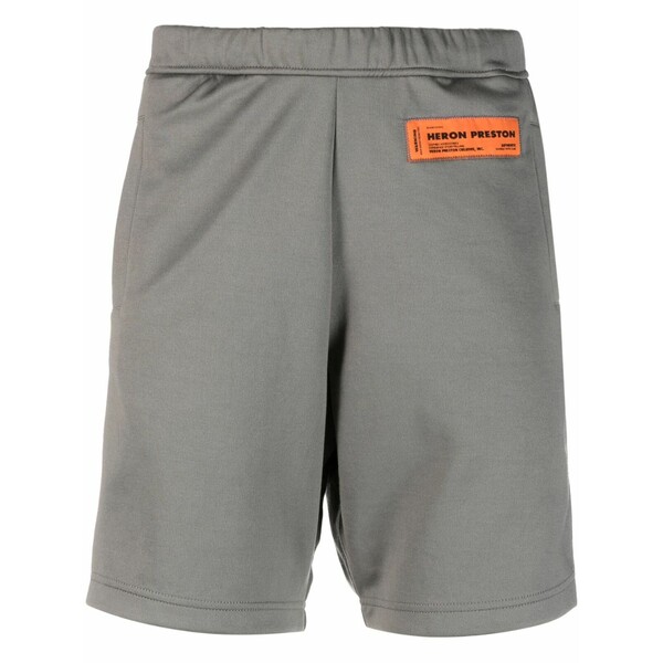 ヘロン プレストン メンズ カジュアルパンツ ボトムス Logo-patch track shorts Grey｜asty