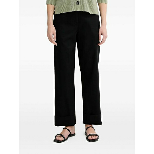 マルコポーロ レディース 心地好いズボン下 ボトムス Straight-leg trousers Black