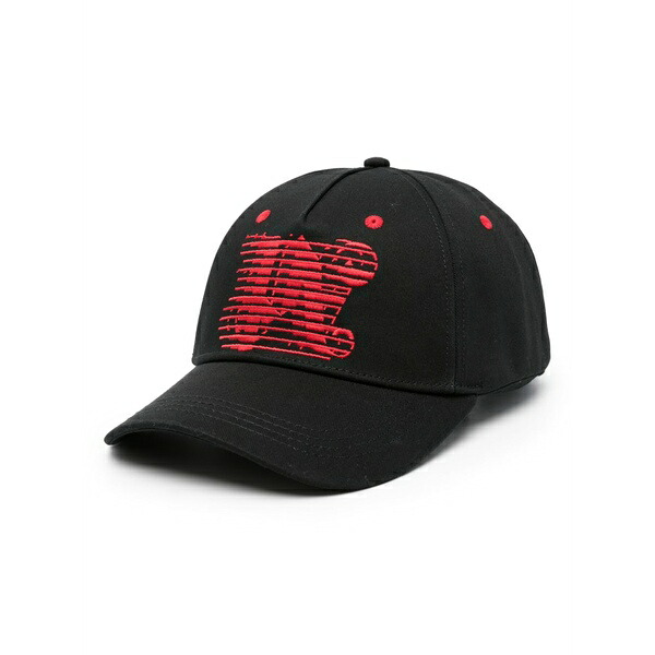 パーム・エンジェルス メンズ 帽子 アクセサリー Racing monogram-embroidered baseball cap Black
