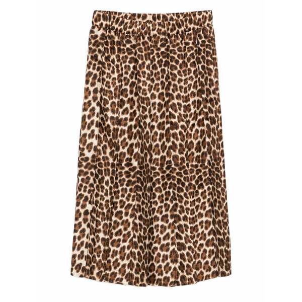 パロッシュ レディース スカート ボトムス Pleated leopard-print midi skirt Brown|asty