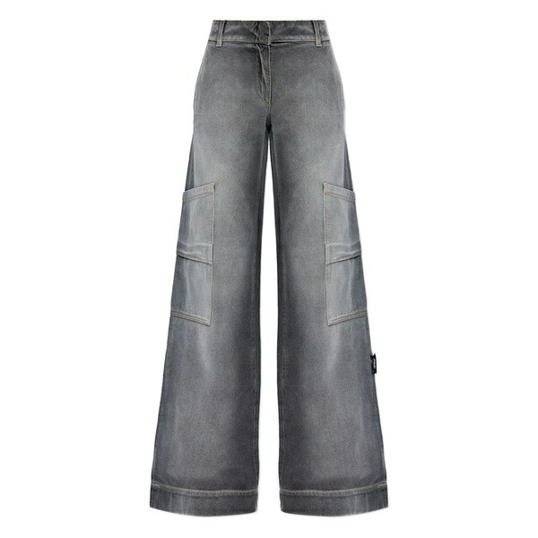 オフホワイト レディース デニムパンツ ボトムス Cargo-pocket jeans Grey｜asty