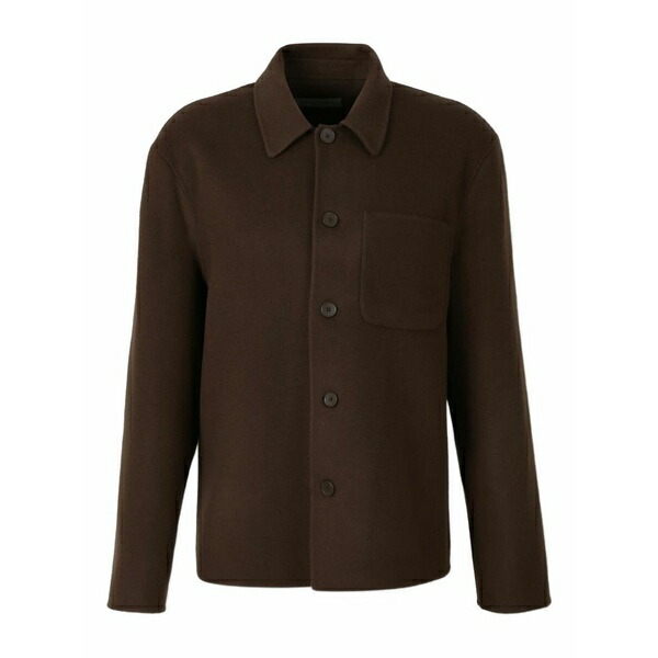 オフィシンジェネレール メンズ ジャケット＆ブルゾン アウター Button-fastening patch-pocket jacket Brown｜asty