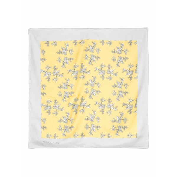 マッグロー レディース マフラー・ストール・スカーフ アクセサリー Floral-print silk scarf Yellow|asty