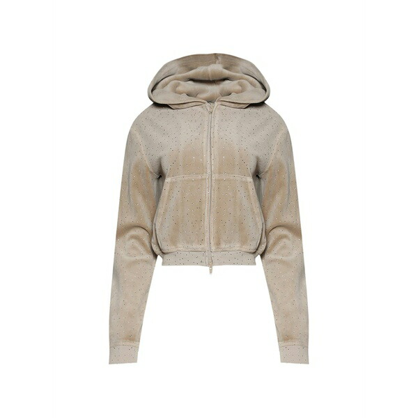 アレキサンダーワン レディース 編み物\u0026スウェーター アウター Embellished hoodie Neutrals