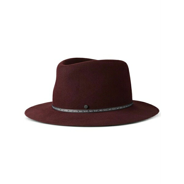 メゾンミッシェル  メンズ かぶり笠 添え物 Andre collapsible fedora hat Red