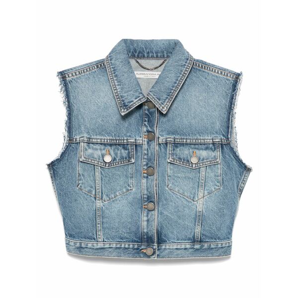 アレッサンドラ・リッチ レディース 厚地の外套 アウター Cropped waistcoat Blue コート・ジャケット-レディースファッション