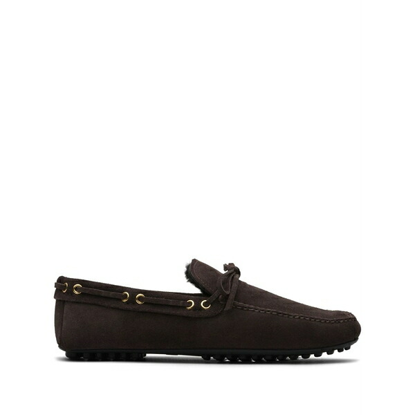 カーシュー メンズ スリッポン・ローファー シューズ Fur-lined suede driving shoes Brown｜asty