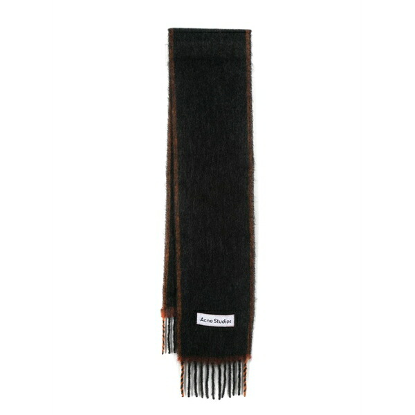アクネ ストゥディオズ レディース 消音装置・袈裟・えり巻き 付属品 Logo-patch scarf Black マフラー・スカーフ-レディースマフラー・ストール-バッグ・小物・ブランド雑貨