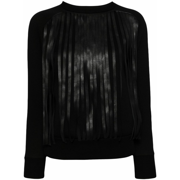ニールバレット レディース ニット&セーター アウター Fringed long-sleeve sweatshirt Black｜asty