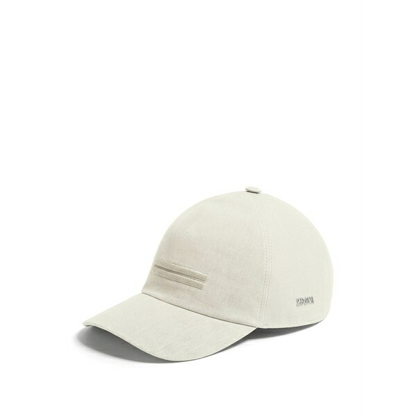 ゼニア メンズ 鳥打ち帽 付属物 Oasi lino baseball cap White