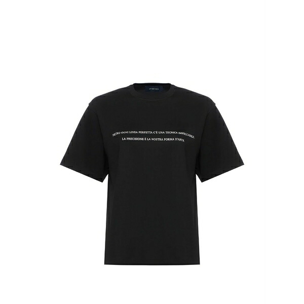 運動競技マックス レディース プルオーバー トップス Round-neck print t-shirt Black