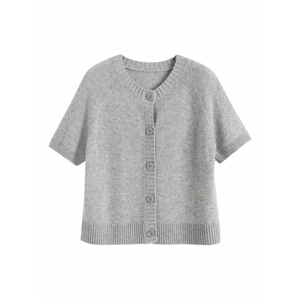 チンティアンドパーカー レディース ジレー アウター Button-up short-sleeve cardigan Grey