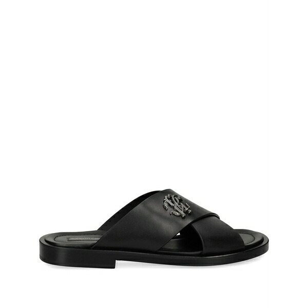 ロベルトカヴァリ メンズ サンダル シューズ Mirror snake-monogram slides  Black
