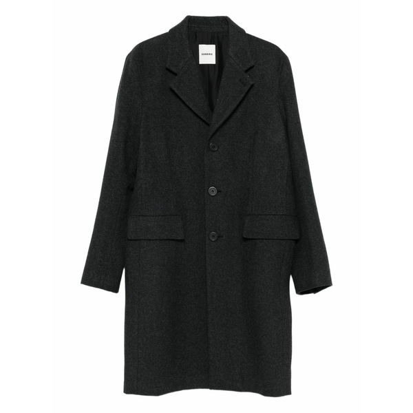 サンドロ メンズ コート アウター Three-button wool coat Grey