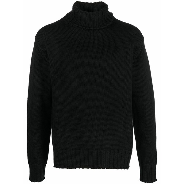 ロシニョール メンズ 編み物\u0026プルオーバー アウター Over turtleneck sweater Black