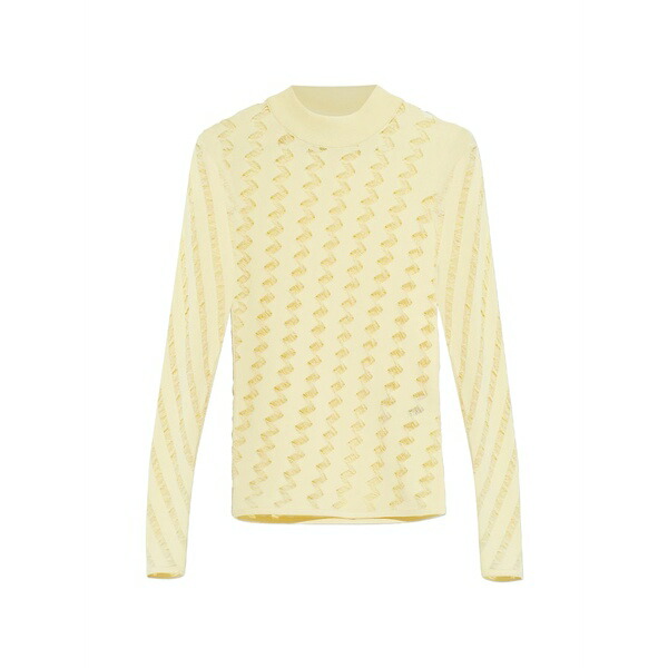 イロ レディース ニット&セーター アウター Aliona zigzag-pattern top Yellow|asty