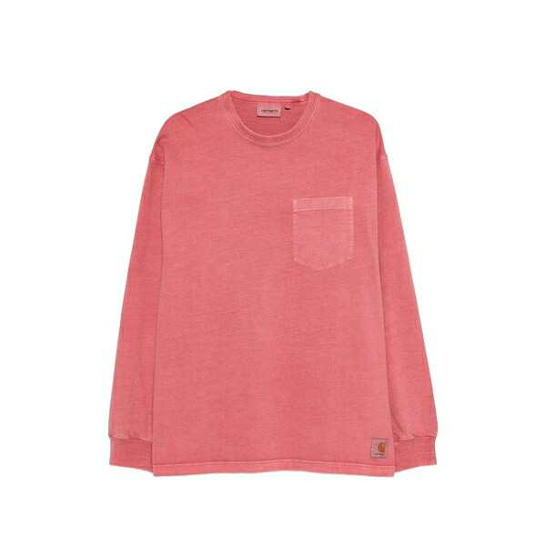 カーハート メンズ Tシャツ トップス Pocket long-sleeve t-shirt Red｜asty