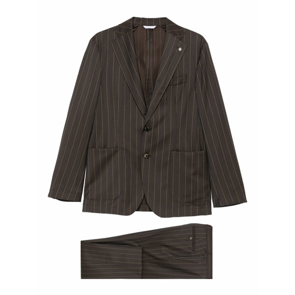 マニュエル リッツ メンズ ジャケット＆ブルゾン アウター Pinstripe blazer  Brown