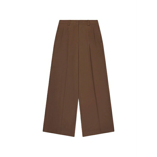 インコテックス レディース カジュアルパンツ ボトムス Pleated palazzo pants Brown|asty