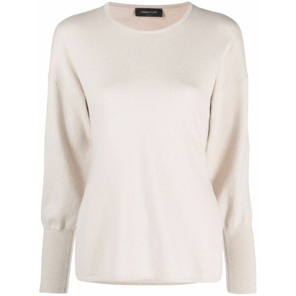 ファビアナ フィリッピ レディース 編み物\u0026スウェーター アウター Fitted-cuffs sweater Neutrals トップス-ニット・セーター