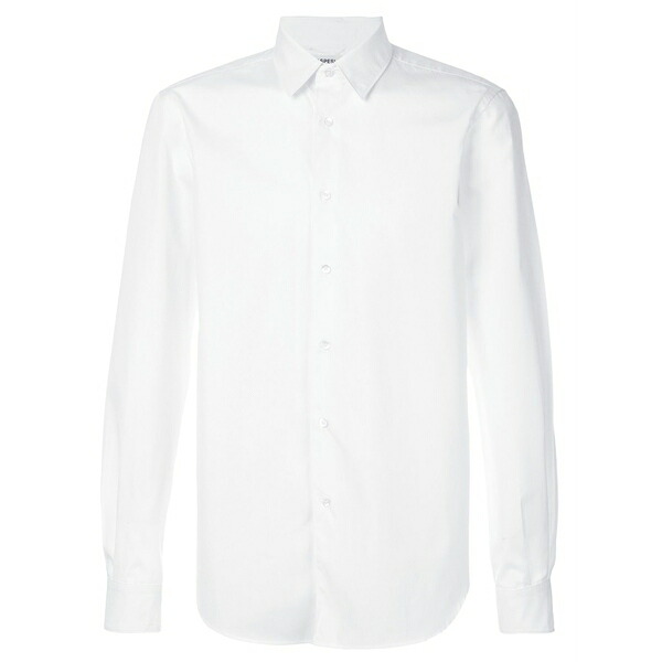 アスペジ メンズ プルオーバー トップス Collared cotton shirt White