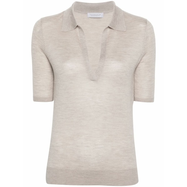 ガブリエラ ハースト レディース ポロシャツ トップス Frank fine-knit polo shirt Neutrals｜asty