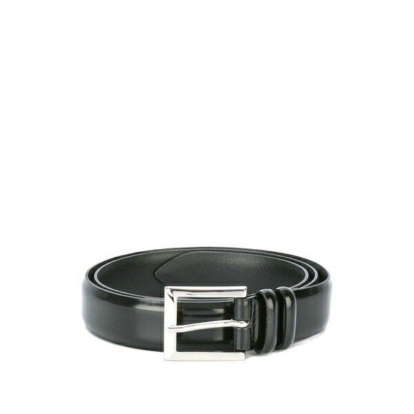オルチアーニ メンズ ベルト アクセサリー Leather belt Black｜asty