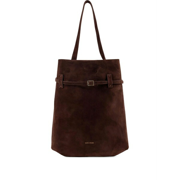 マニュアトリエ レディース トートバッグ バッグ Tote du jour suede buckle-fastening tote bag Brown｜asty