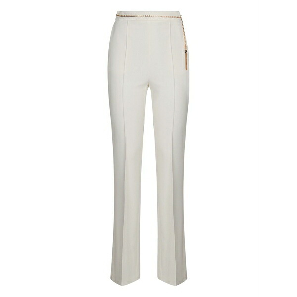 エリザベスフランキ レディース カジュアルパンツ ボトムス Chain tassel cr茫陋pe trousers White｜asty