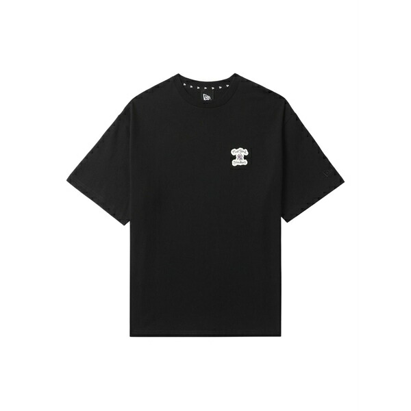 ニュー内鰓 レディース プルオーバー トップス Embroidered-logo cotton t-shirt Black