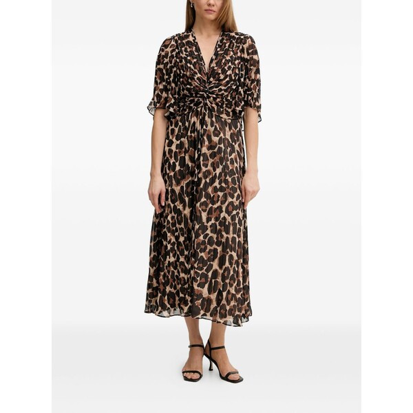 ジョセフリブコフ レディース ワンピース トップス Animal print twisted dress Neutrals｜asty