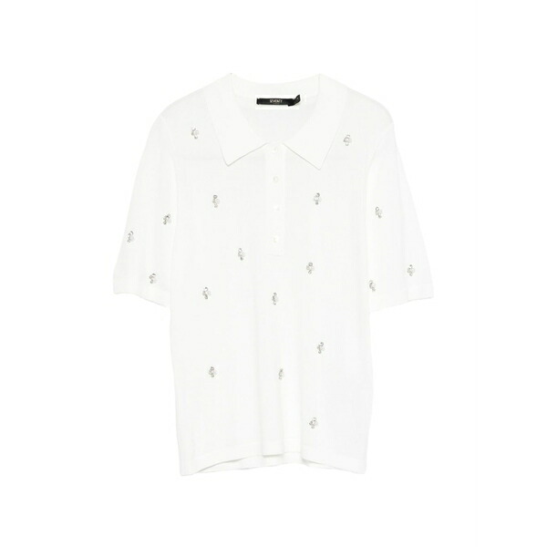 セブンティ レディース ポロシャツ トップス Embellished polo shirt White｜asty 27,820円