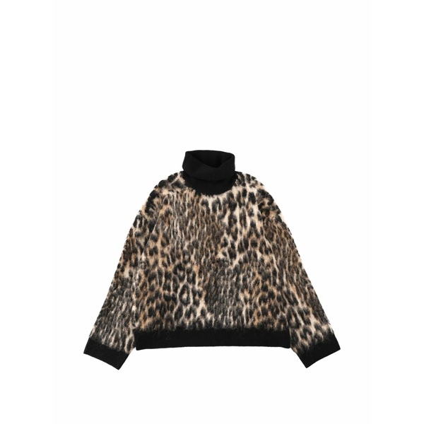 ガニー レディース 編み物\u0026スウェーター アウター Animal-print roll-neck sweater Neutrals