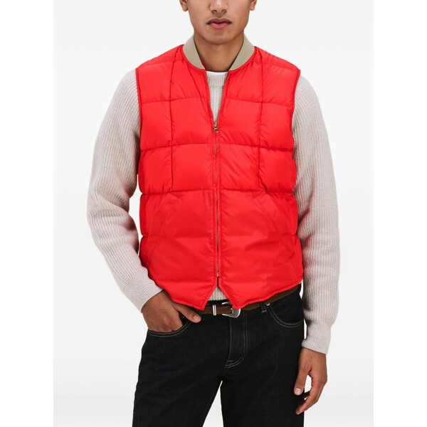 フォルテラ メンズ コート アウター Zip-fastening quilted gilet Red|asty