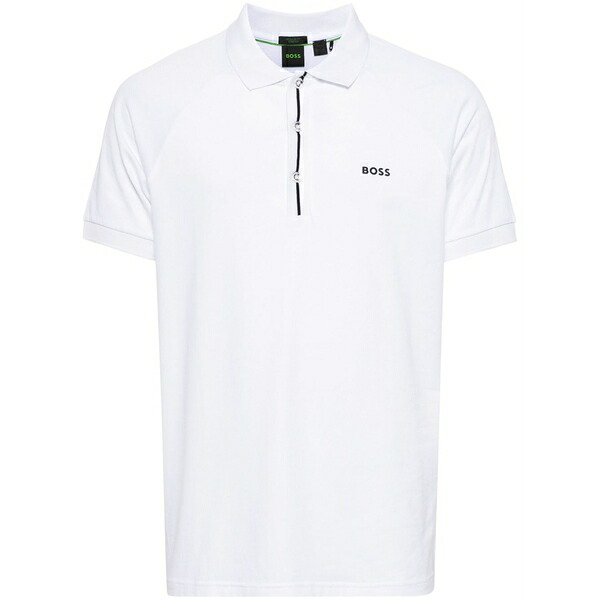 ボス メンズ ポロシャツ トップス Contrast panel polo shirt White｜asty